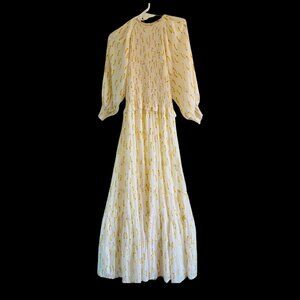 Udel Maxi Tiered Dress  white/yellow